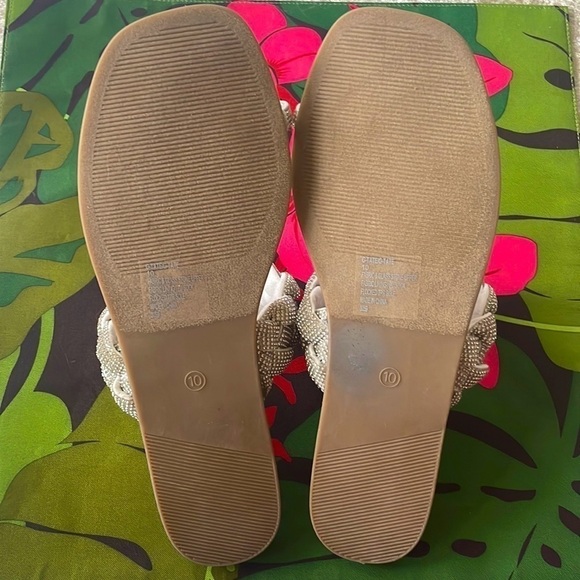 Brand New Madden Girl Braided Rhinestone Toe Strap Slip On Tate Sandals - Picture 10 of 12